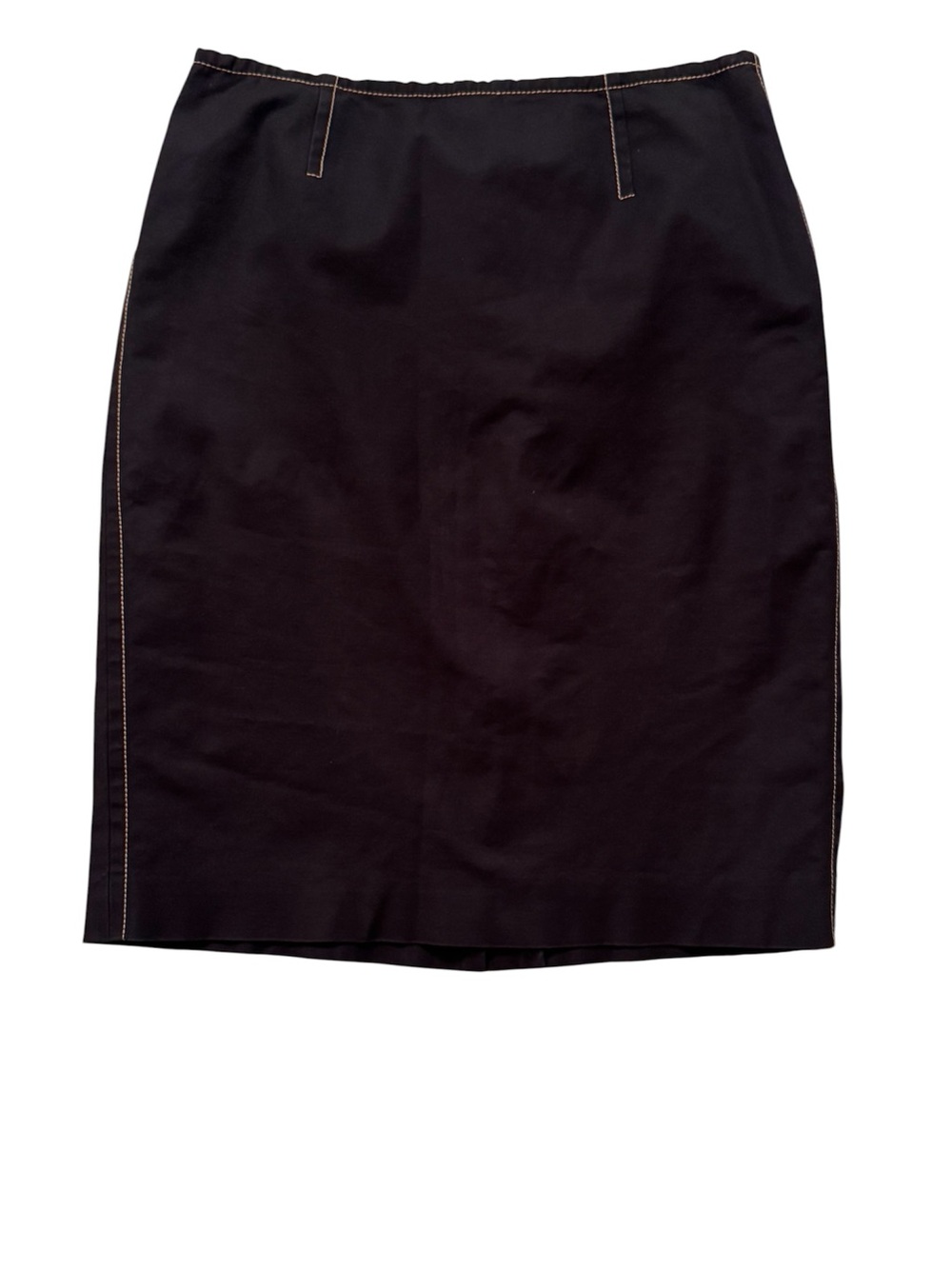 Dana Buchman Black Pencil Skirt with Contrast Topstitching